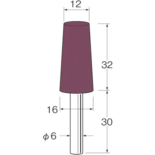 リューター　軸付グリーンカーボランダムゴム砥石外径（ｍｍ）：１２粒度（＃）：４６＿