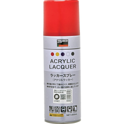 TRUSCO アクリルラッカースプレー 赤 400ml_