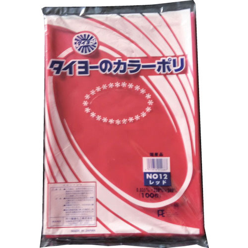 タイヨー　カラーポリ袋０３５（レッド）　Ｎｏ．１２　（１００枚入り）＿