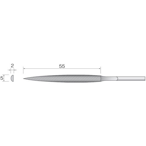 ミニモ　精密ヤスリ　中目　半丸　（５本入）＿