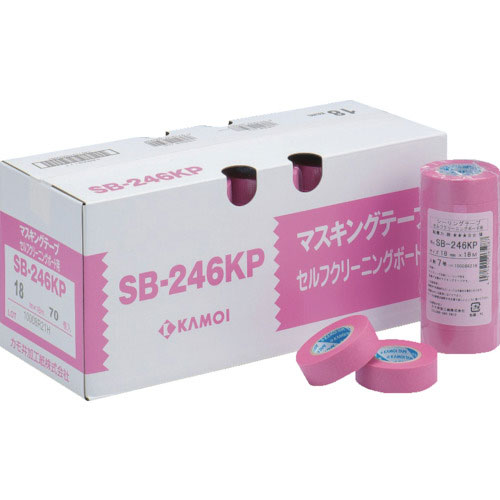 カモ井　シーリングテープセルフクリーニング用ＳＢ２４６ＫＰ幅１５ｍｍ×長さ１８ｍピンク＿