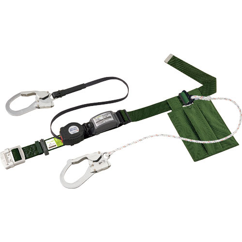 タイタン　リーロックＳ２ＮＥＯライト　ロック装置付巻取器＋補助ロープ式胴ベルト　グリーン（墜落制止用＿