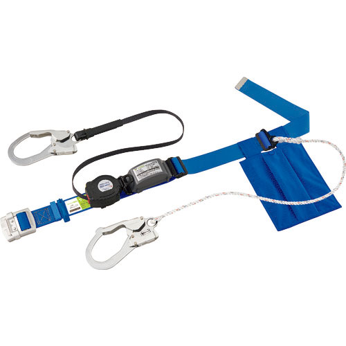 タイタン　リーロックＳ２ＮＥＯライト　ロック装置付巻取器＋補助ロープ式胴ベルト　スカイブルー（墜落制＿