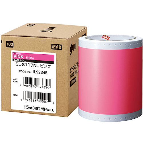 MAX ビーポップ 標準シート 100mm幅シート SL-S117NL ピンク (15m×1巻入) _