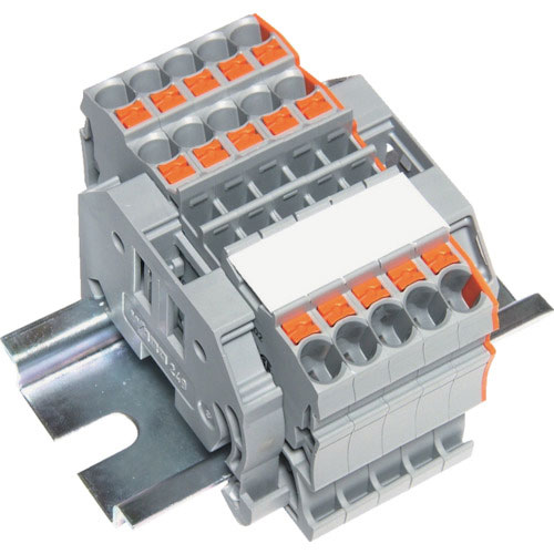 ＴＲＵＳＣＯ　スプリング式端子台３線式　５極　電線サイズ０．２５～２．５＿