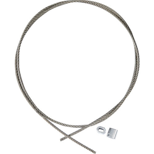 TRUSCO ステンレスワイヤカットロープ+スリーブ付 2.5パイΦ×5000mm(アルミスリーブ2_