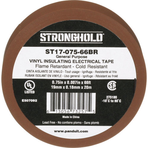 ストロングホールド StrongHoldビニールテープ 一般用途用 茶 幅19.1mm 長さ20m _
