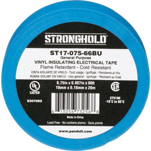 ストロングホールド　ＳｔｒｏｎｇＨｏｌｄビニールテープ　一般用途用　青　幅１９．１ｍｍ　長さ２０ｍ　＿