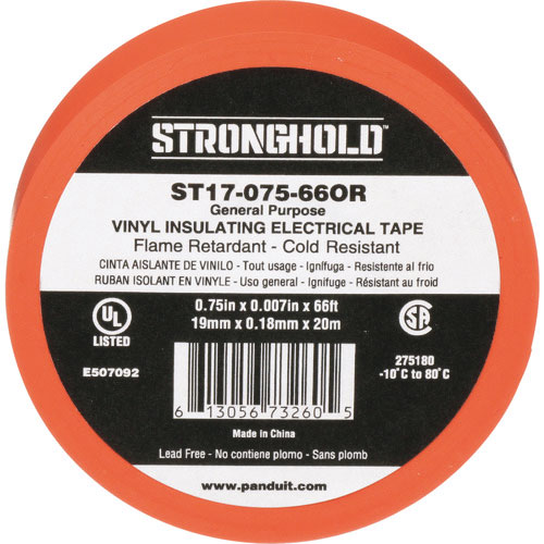 ストロングホールド　ＳｔｒｏｎｇＨｏｌｄビニールテープ　一般用途用　オレンジ　幅１９．１ｍｍ　長さ２＿