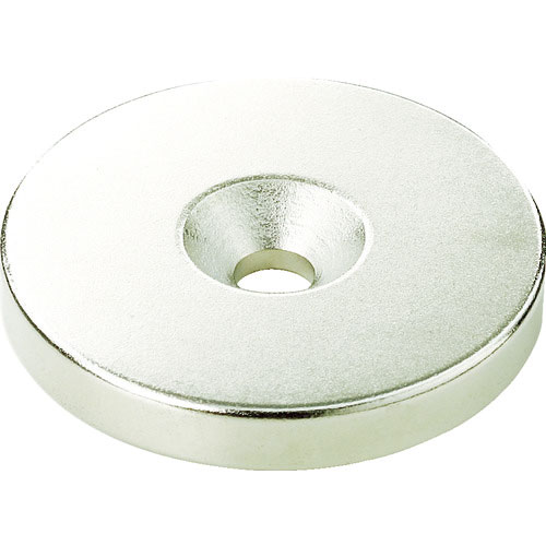 TRUSCO ネオジム丸径磁石 皿ネジ穴付 外径24mm×4mm M5 1個入_