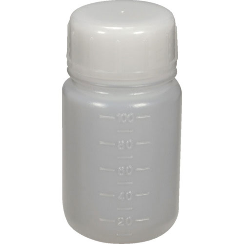 TRUSCO PEボトル丸型広口瓶(ポリエチレン製)100mL_