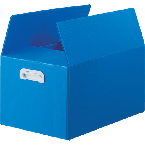 ＴＲＵＳＣＯ　ダンボールプラスチックケース　５枚セット　果物箱サイズ　取っ手穴なし　ブルー＿