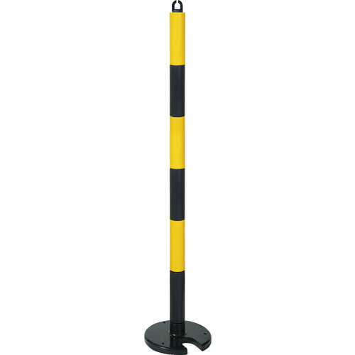 TRUSCO やわらかPUポール イエロー・ブラック 128cm アンカー穴10mm付 屋内外型タイ_