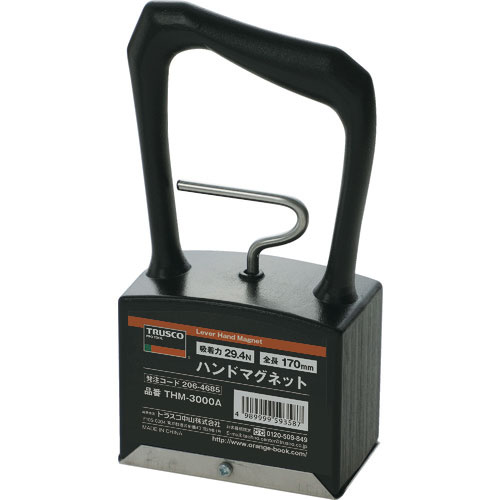 TRUSCO ハンドマグネット 吸着力29.4N 87X51X170_
