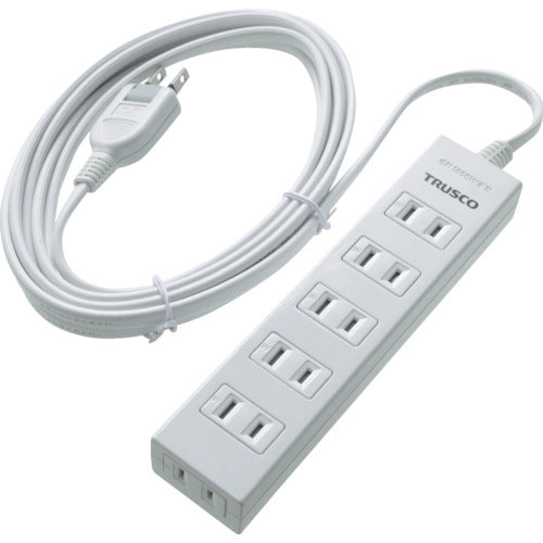 TRUSCO 電源タップ 2P6個口 3M マグネット付_