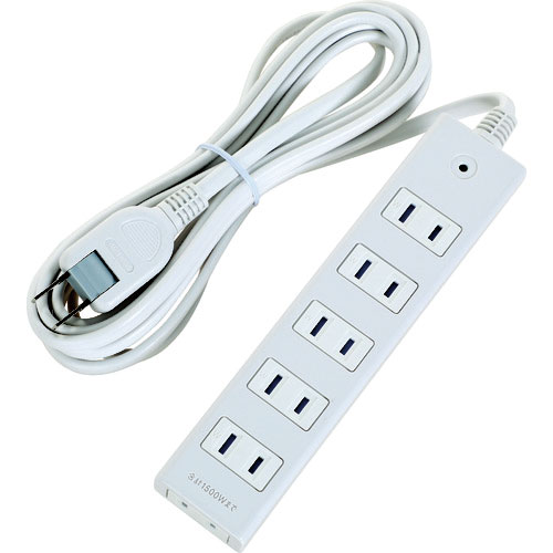 TRUSCO 電源タップ 2P6個口 5M マグネット付_