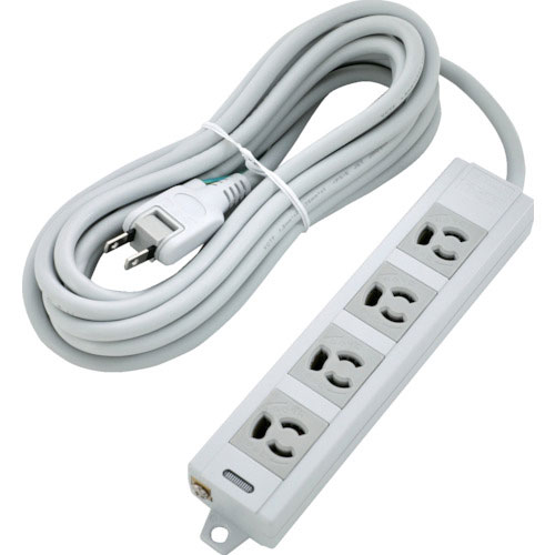 TRUSCO 電源タップ 3P抜け止め4個口 5M アース/マグネット付_