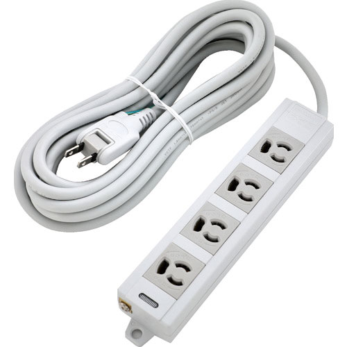 TRUSCO 電源タップ 3P抜け止め4個口 10M アース/マグネット付_