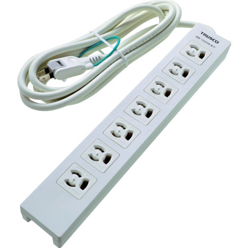 TRUSCO 電源タップ 3P抜け止め7個口 3M アース