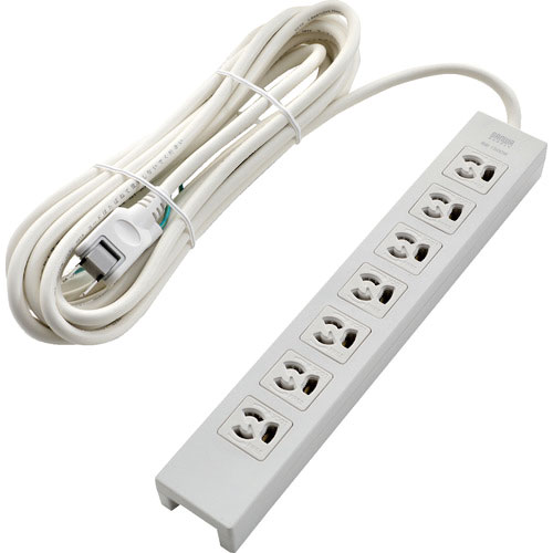 TRUSCO 電源タップ 3P抜け止め7個口 10M アース/マグネット付_