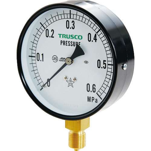 ＴＲＵＳＣＯ　ＪＩＳ汎用圧力計Ａ型１００φ　圧力レンジ０．０～０．６０ＭＰａ＿