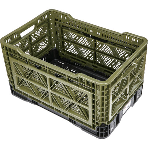 TRUSCO サイドオープン型折りたたみメッシュコンテナ48L OD_