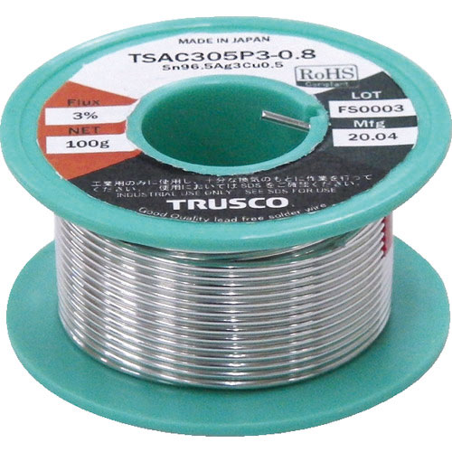 ＴＲＵＳＣＯ　鉛フリーはんだ（やに入り）　１００Ｇ巻１．２＿