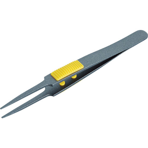 ＴＲＵＳＣＯ　ラバーグリップ付ピンセット　非粘着タイプ　１２０ｍｍ　先丸型＿