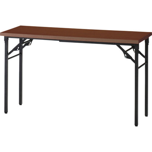 ＴＲＵＳＣＯ　折りたたみ会議テーブル　１５００Ｘ４５０ＸＨ７００　棚板なし　ウォールナット＿