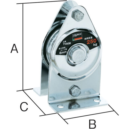 ＴＲＵＳＣＯ　固定滑車たて型一車　ベアリング入り＿