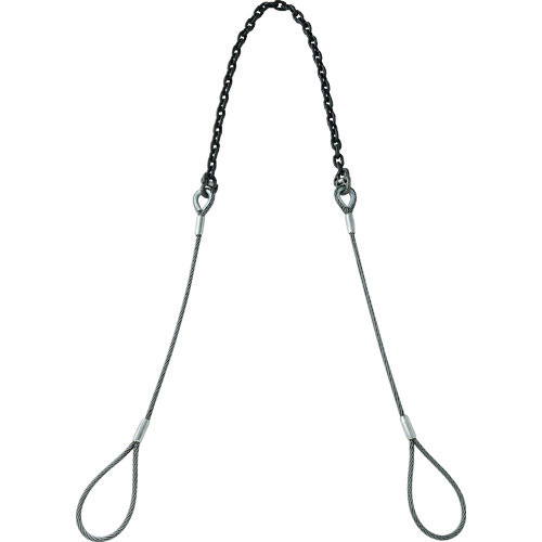 ＴＲＵＳＣＯ　玉掛ワイヤチェーンスリング（コンビスリング）　Φ１２Ｘ１Ｍ　ＣＭチェーン１０ＭＭ２Ｍ＿