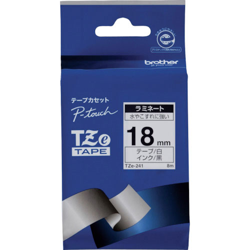 ブラザー Tzeテープ 黒文字/白地/18mm_