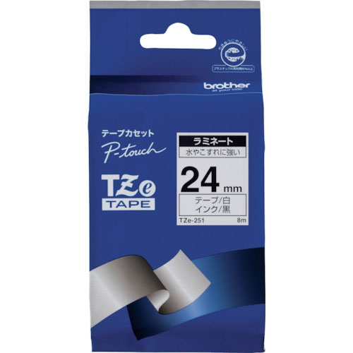 ブラザー Tzeテープ 黒文字/白地/24mm_