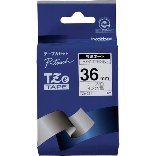 ブラザー Tzeテープ 黒文字/白地/36mm_