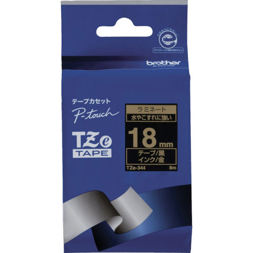 ブラザー Tzeテープ 金文字/黒地/18mm_