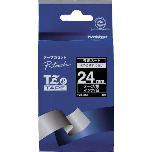 ブラザー Tzeテープ 白文字/黒地/24mm_