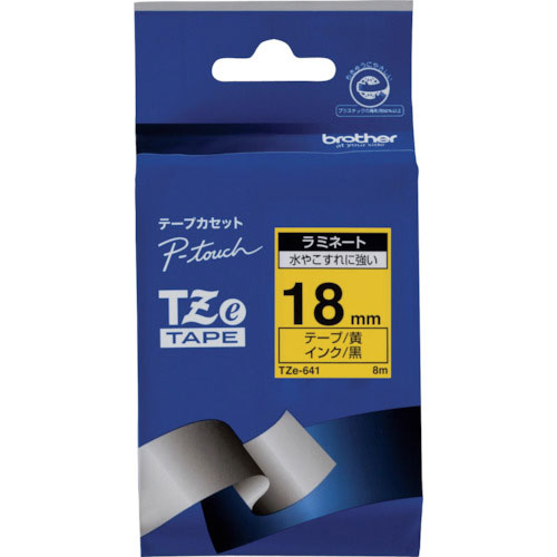 ブラザー Tzeテープ 黒文字/黄地/18mm_
