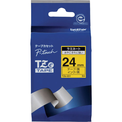 ブラザー Tzeテープ 黒文字/黄地/24mm_