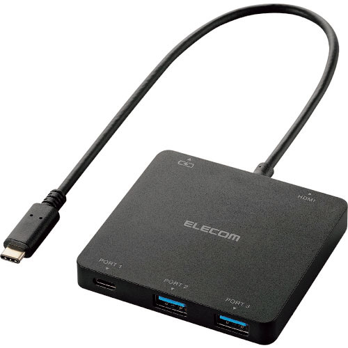 エレコム USB Type-C搭載ドッキングステーション PD対応 ブラック_
