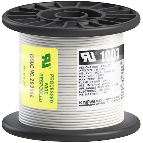 KYОWA UL耐熱ビニル絶縁電線 UL1007 AWG18 KYОWA UL耐熱ビニル絶縁電線 UL1007 AWG18