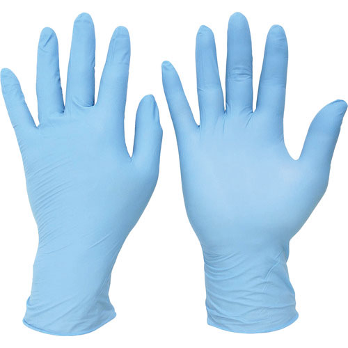 ミドリ安全　ニトリル手袋　加硫促進剤不使用　ベルテ７２８　ブルー　粉無　１００枚　Ｍ＿