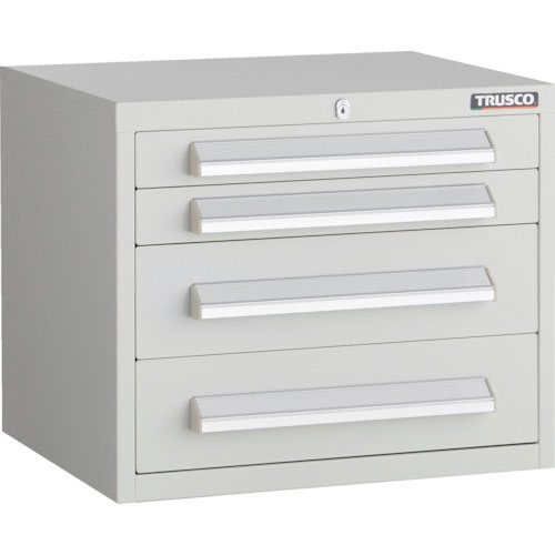ＴＲＵＳＣＯ　ＷＬＶＲ型キャビネット　５００Ｘ４１２ＸＨ４２０　引出４段　ホワイト色＿