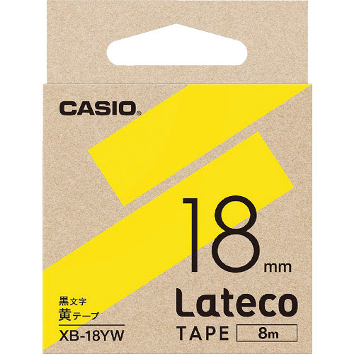 カシオ　ラテコ（Ｌａｔｅｃｏ）専用詰め替えテープ　１８ｍｍ　黄テープに黒文字＿