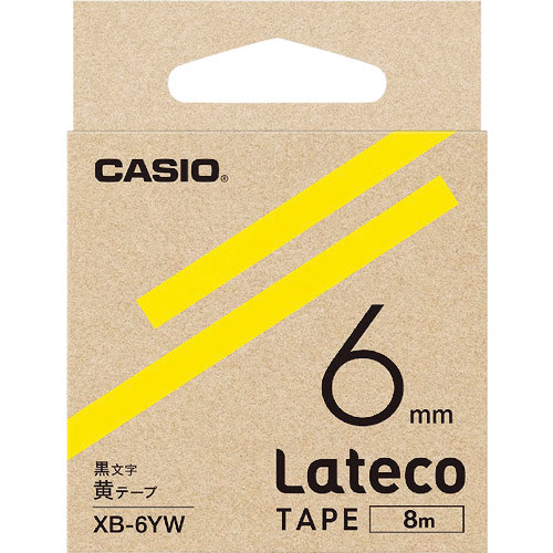 カシオ ラテコ(Lateco)専用詰め替えテープ 6mm 黄テープに黒文字_