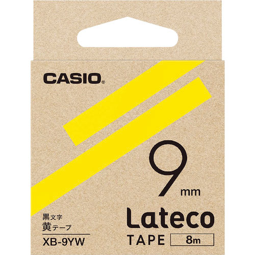 カシオ　ラテコ（Ｌａｔｅｃｏ）専用詰め替えテープ　９ｍｍ　黄テープに黒文字＿