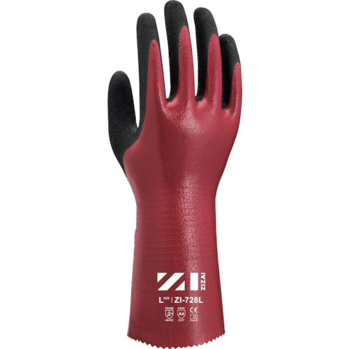 Weed 耐切創手袋 ZIZAI ZIー728L ニトリルフルコート Lサイズ(10双入)_