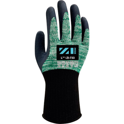 Ｗｅｅｄ　耐切創手袋　ＺＩＺＡＩ　ＺＩー７３３　天然ゴム背抜き　Ｌサイズ（１０双入）＿