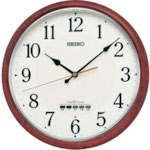 SEIKO 電波掛時計 セイコーネクスタイム ZS256B 茶木目模様光沢仕上げ 直径310mm_