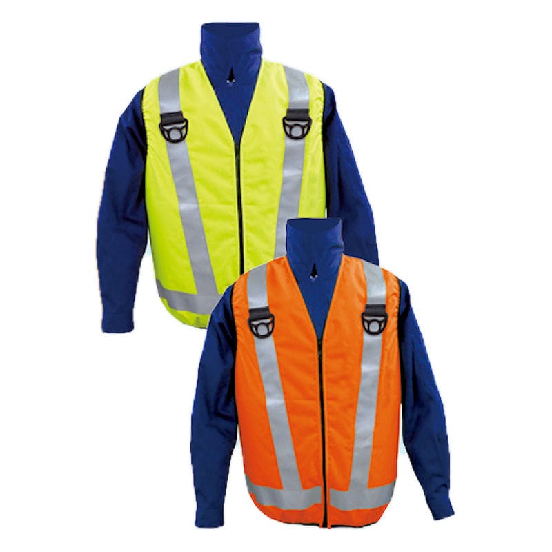 ブレイン　高視認性空調ベストセット　オレンジ　ＬＬ－ＸＬ　ＭＥＳＨ－ＢＲ－０１６