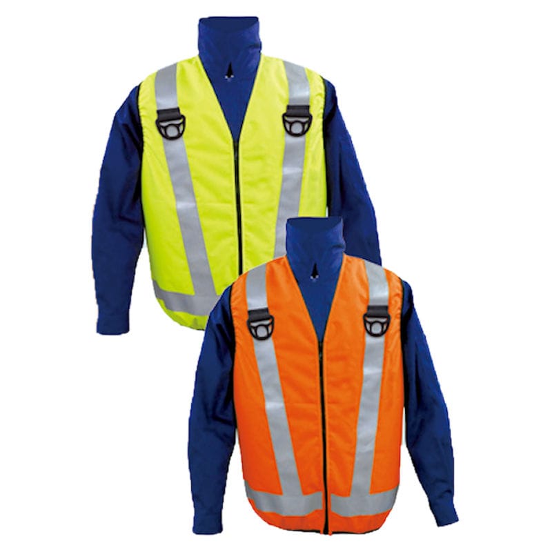 ブレイン　車用高視認性空調ベスト服　服のみ　イエロー　５Ｌ　ＭＥＳＨ－ＢＲ－０１７－１